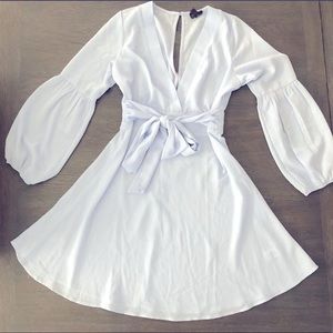 Free Press Long Sleeve Ruched Blue Dress • Size: Small • NWT